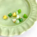 Multi-color glass flower buttons DIY charms for Qipao Hanfu Chinese traditional clothing accessories. - Lotus Seed Core Button / Multicolor