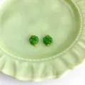 Green Four-Leaf Clover DIY Connector Bead Jade Style Craft Accessory Option Variant - Four-Leaf Clover Button / Jade Green