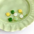 Variant view of four-leaf clover glazed DIY charms for Chinese traditional fashion apparel. - Four-Leaf Clover Button / Clover Mixed Color