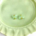 Light green butterfly imitation jade glass button for qipao hanfu DIY accessories - Butterfly Clasp / Cyan Jade Color