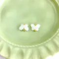 White butterfly imitation jade buttons DIY Chinese style accessories craft charms 2pcs - Butterfly Clasp / Jade White