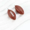 Mini colgante de balón de rugby abalorio DIY deporte fan souvenir accesorio costuras blancas. - Precio Individual / Café