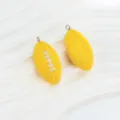 Mini yellow rugby ball pendant for DIY crafts, sports fans souvenir and keychain charm. - Single Price / Yellow