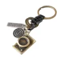 Llavero de cámara vintage con correa de cuero, colgantes retro de aleación para bolsos y llaves. - Estilo de Camara Retro con Poema Ingles Correa (B)