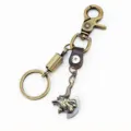Llavero vintage de aleación de hacha de dragón retro bronce colgante mochila accesorio metal - Spring Clasp Style