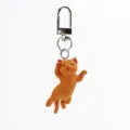 Süßer orangefarbener Katzen Schlüsselanhänger niedlicher Cartoon Taschenanhänger Detail - Faule Katze