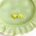 Yellow flower button DIY accessory colored glaze decorative buttons for clothing crafts - Lily of the Valley Button / Topaz Color