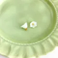 White glazed flower DIY buttons for cheongsam and hanfu, elegant Chinese style accessories. - Lily of the Valley Button / Jade White
