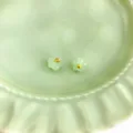 Green imitation jade flower cheongsam button retro Chinese style DIY clothing craft accessory - Plum Blossom Button / Cyan Jade Color