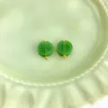 Traditional Chinese style green jade-like glass clothing buttons DIY accessories - Blessing Tag Button / Jade Green