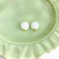 Round imitation jade glazed buttons for Chinese style cheongsam Hanfu DIY clothing accessories - Blessing Tag Button / Jade White