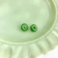 Green faux jade glass cheongsam buttons traditional Chinese DIY decorative accessories - Xiangsi Button 10mm / Jade Green