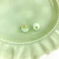 New Chinese retro cheongsam buttons Hanfu imitation jade glazed DIY decorative accessories - Xiangsi Button 10mm / Cyan Jade Color