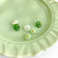 Chinese jade-like glass button DIY variant in green and white for traditional cheongsam clothing. - Xiangsi Button 10mm / Multicolor