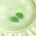 Green leaf Chinese style cheongsam button retro jade-like DIY clothing accessories SKU - Poplar Leaf Button / Jade Green