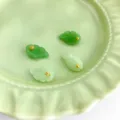 Green leaf imitation jade cheongsam buttons traditional Chinese vintage DIY clothing parts - Poplar Leaf Button / Multicolor