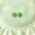 Green imitation jade coin buckles DIY accessories for Chinese traditional Hanfu Qipao clothing. - Ancient Coin Button / Jade Green