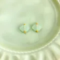 Light green jade-style ruyi lock cheongsam button, elegant Chinese style DIY accessory. - Auspicious Cloud Button / Cyan Jade Color