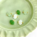 Traditional Chinese style cloud buttons imitation jade glass DIY jewelry accessories set. - Auspicious Cloud Button / Multicolor