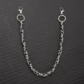 Retro skull metal wallet chain detail, punk hip-hop pants chain with clasps for men and women. - Silver