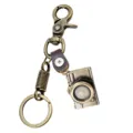 Llavero de cámara vintage de aleación de metal con colgante de cuerda de cuero chulo - Estilo de Camara con Resorte y Cierre de Langosta (C)