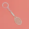 Llavero de raqueta de tenis, lindo colgante de mochila, accesorio de estilo casual al aire libre. - Bolsa de polietileno / Blanco lechoso