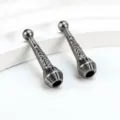 DIY metal bolo tie tips cord ends vintage carved rope pendants jewelry making accessories - Antique Silver