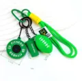 Lindo llavero de rugby fitness colgante de bolsa deportiva regalo de moda para hombres y mujeres - Verde