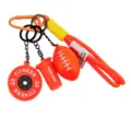 Lindo llavero de rugby colgante de bolso deportivo metal naranja anillo de llave - Rojo Anaranjado