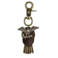 Vintage retro Adler Schlüsselanhänger Messing Metall Leder Schlüsselring Mode Accessoires. - Schäkelverschluss-Stil