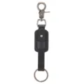 Schwarzer Leder Schlüsselanhänger Vintage Metall Karabiner Haken Ring Tasche für Herren - Schwarz