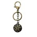 Bronze Legierung Pentagramm Schlüsselanhänger Vintage Stern Schlüsselring Karabiner Haken - Runder Stern