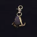 Vintage bronze alloy keychain with leather detail and creative hammer charm pendant. - Antique Bronze Leather Patch Style