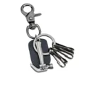 Retro alloy hammer keychain with skull charm and durable lobster clasp for men and women - Antique Silver Leather Patch Style