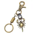 Portachiavi scorpione in metallo vintage con cinturino in pelle anello chiave borsa accessori - Stile fibbia a molla