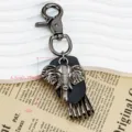 Metal elephant keychain retro punk style vintage metal key ring pendant size 4.5cm - Elephant Pear Buckle