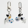 Französische Bulldogge Schlüsselanhänger Fußball Tier Tasche Charme Metall Anhänger - Fußball-Hund