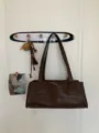 Retro brown leather underarm bag, classic vintage baguette shoulder bag for women daily commute. - Coffee Brown