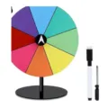 Acrylic rainbow prize wheel with stand, dry erase marker and screwdriver for party games. - Classic Round Base