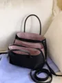 Borsa a tracolla in nylon da donna grande capacità casual borsa da lavoro con doppia zip. - senza ciondolo / Nero Rosa