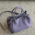 Borsa a mano minimalista viola con scomparti multipli, elegante borsa a tracolla chic. - senza ciondolo / Viola