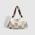 Sac Bandouliere Toile Imprime Fleuri Patchwork Dentelle Cabas Sac Casual Grande Capacite - Sac Floral Forêt