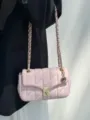 Rosa trapuntata borsa a tracolla donna elegante borsetta a mano moda vista dettaglio chic - Rosa