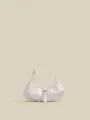 Borsa a tracolla hobo in pelle PU bianca, borsa dumpling minimalista casual da donna. - Bianco