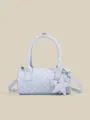Graziosa borsa a bauletto a pois con ciondolo a stella, borsa a tracolla versatile donna. - Blu