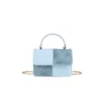 Mini sac a bandouliere style retro bloc de couleur pour femme, sac a main tendance. - Bleu
