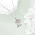 Graziosa collana con ciondolo a forma di mucca dei cartoni animati con fiori delicati - Collana