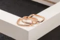 Anelli quadrati in oro rosa da donna, gioielli da dito geometrici minimalisti. - Taglia 7 / Oro rosa