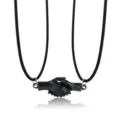 Couple magnetic handshake matching necklaces set for lovers, black aesthetic clavicle chain. - Black Set
