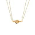 Gold double layer magnetic couple handshake necklace minimalist clavicle chain jewelry. - Gold Set